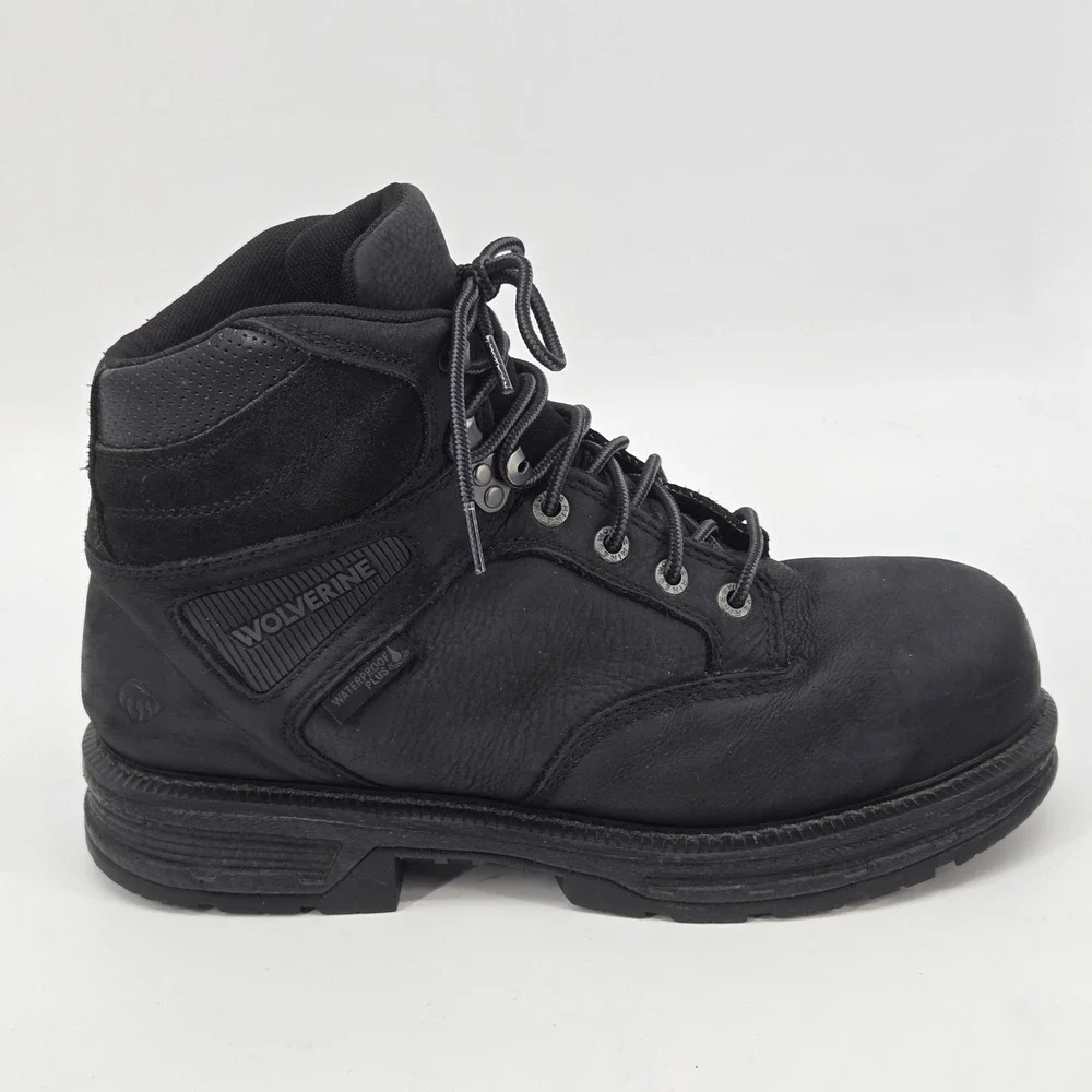 Wolverine Raider II Waterproof Steel Toe Work Boot‎ 12M Black Leather Utility